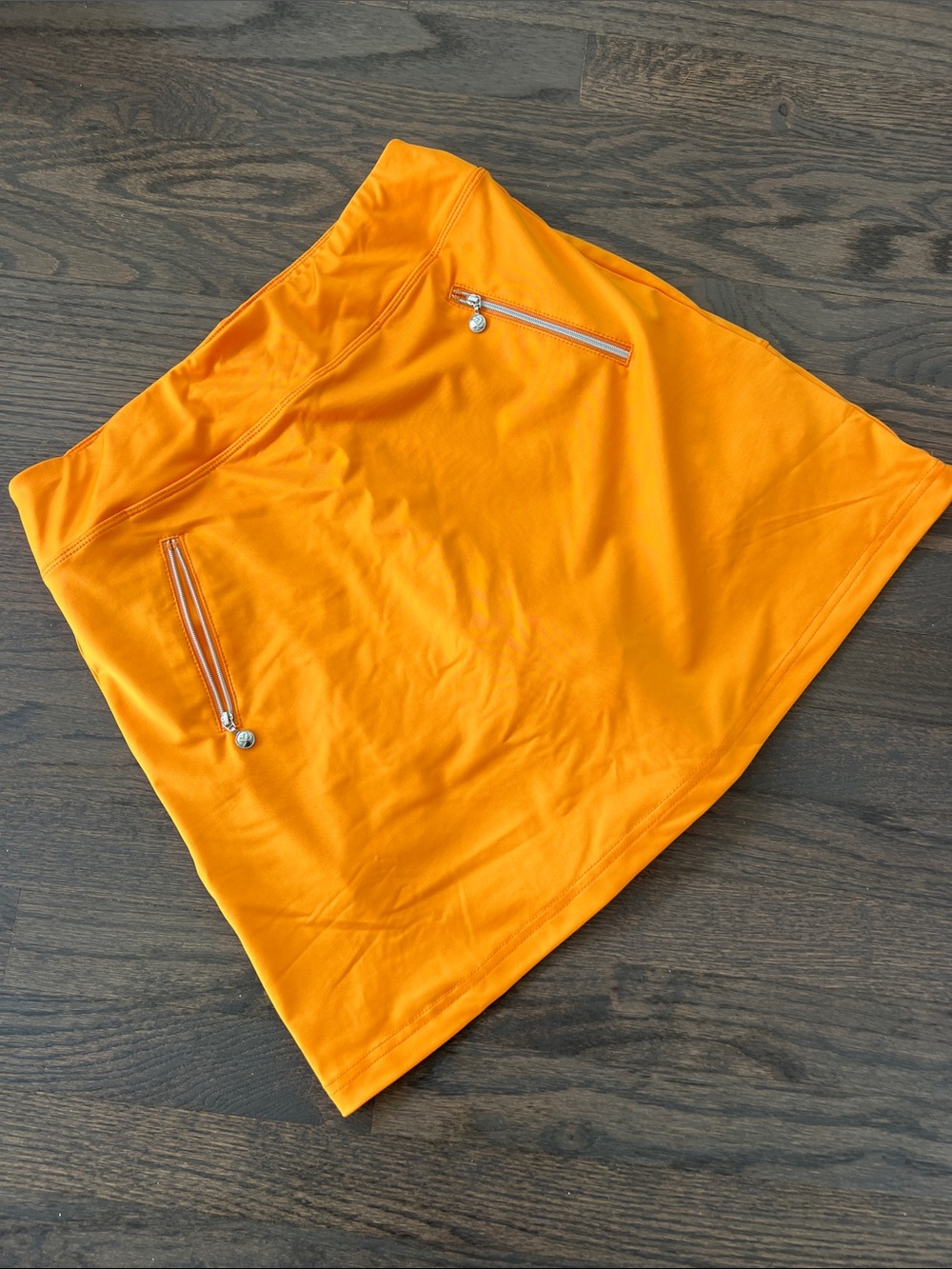Daily Sports Orange Athletic Skort with Zip Pockets